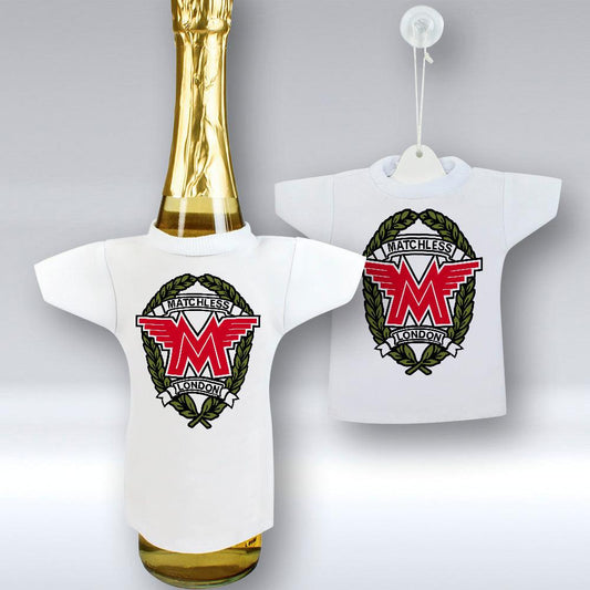 Matchless - Mini T-shirt Et unikt biltilbehør og flaskecover med din billede, tekst. design-MiniTshirt-Matchless-Garage Culture Shop- garage - man cave - merchandise
