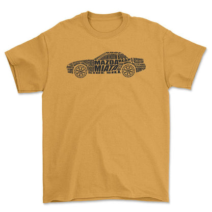 Mazda Miata Unisex T-Shirt , Bomuld-Beklædning-Mazda-Guld-S-Forside-Garage Culture Shop- garage - man cave - merchandise