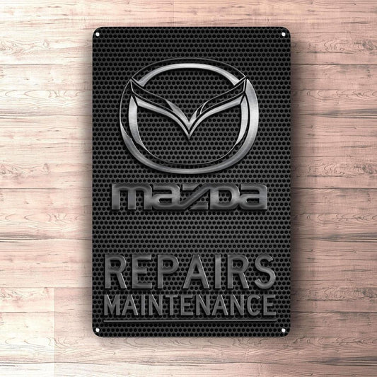 Mazda Repairs Maintenance Skilte, Musemåtte, Dørmåtte-Skilte-Mazda-Garage Culture Shop- garage - man cave - merchandise