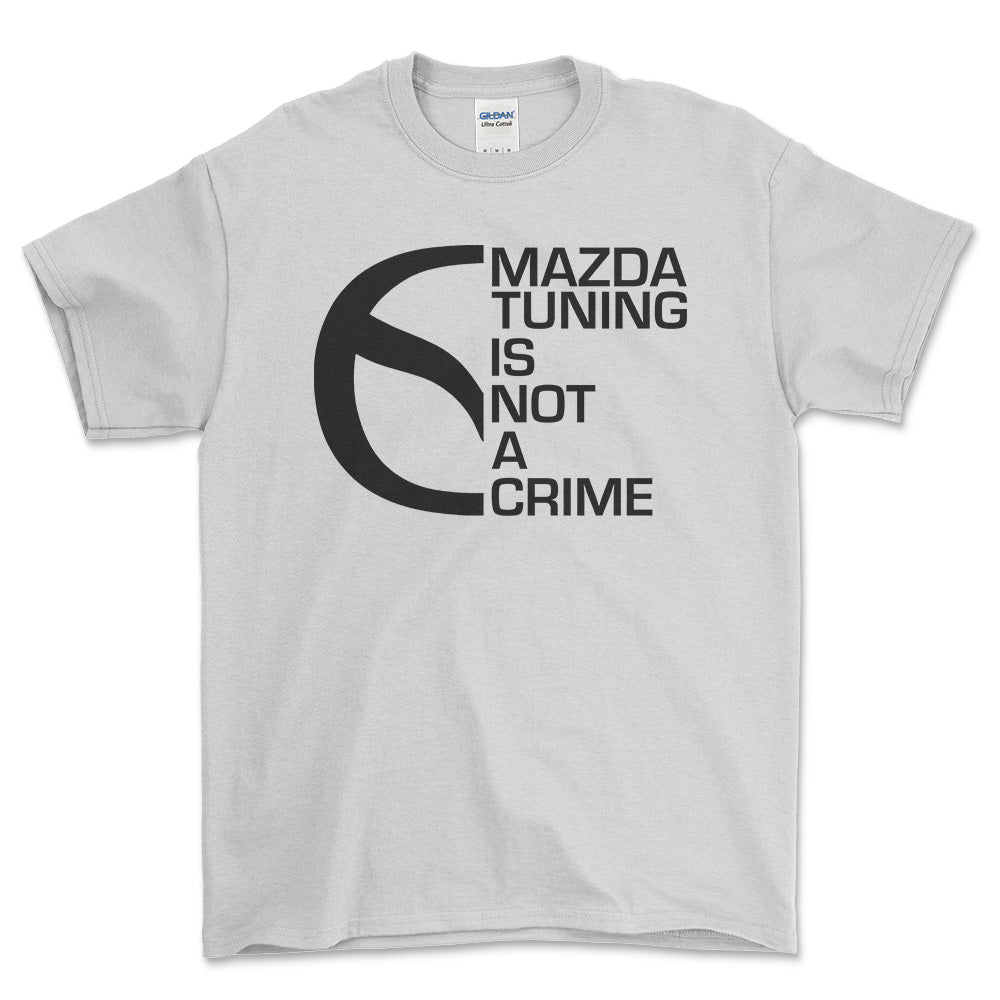 Mazda Tuning Is Not A Crime Unisex T-Shirt , Bomuld-Beklædning-Mazda-Hvid-S-Forside-Garage Culture Shop- garage - man cave - merchandise