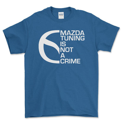 Mazda Tuning Is Not A Crime Unisex T-Shirt , Bomuld-Beklædning-Mazda-Blå Royal-S-Forside-Garage Culture Shop- garage - man cave - merchandise