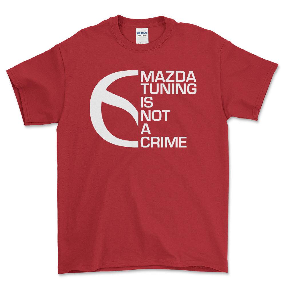 Mazda Tuning Is Not A Crime Unisex T-Shirt , Bomuld-Beklædning-Mazda-Rød-S-Forside-Garage Culture Shop- garage - man cave - merchandise