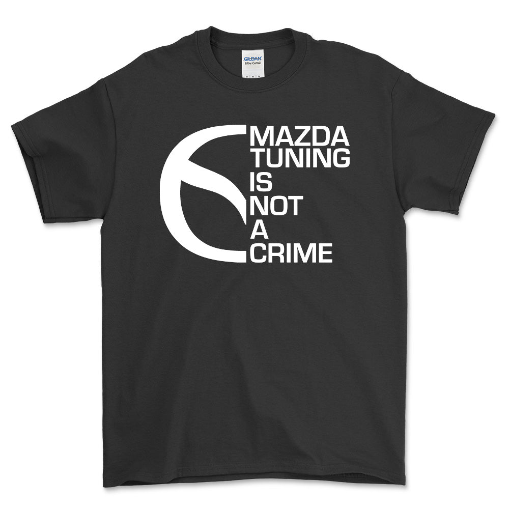 Mazda Tuning Is Not A Crime Unisex T-Shirt , Bomuld-Beklædning-Mazda-Sort-S-Forside-Garage Culture Shop- garage - man cave - merchandise