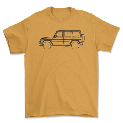 Mercedes G63 AMG Outline - Unisex T-Shirt , Bomuld-Beklædning-Mercedes-Guld-S-Forside-Garage Culture Shop- garage - man cave - merchandise