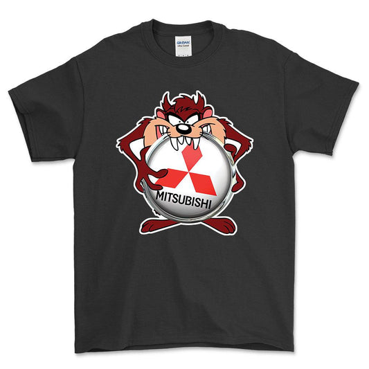 Mitsubishi TAZ Unisex T-Shirt , Bomuld-Beklædning-Mitsubishi-Sort-S-Forside-Garage Culture Shop- garage - man cave - merchandise