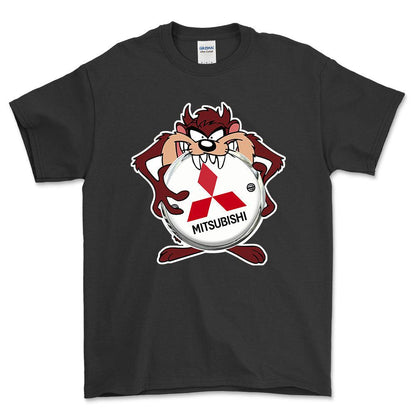 Mitsubishi TAZ Unisex T-Shirt , Bomuld-Beklædning-Mitsubishi-Sort-S-Forside-Garage Culture Shop- garage - man cave - merchandise