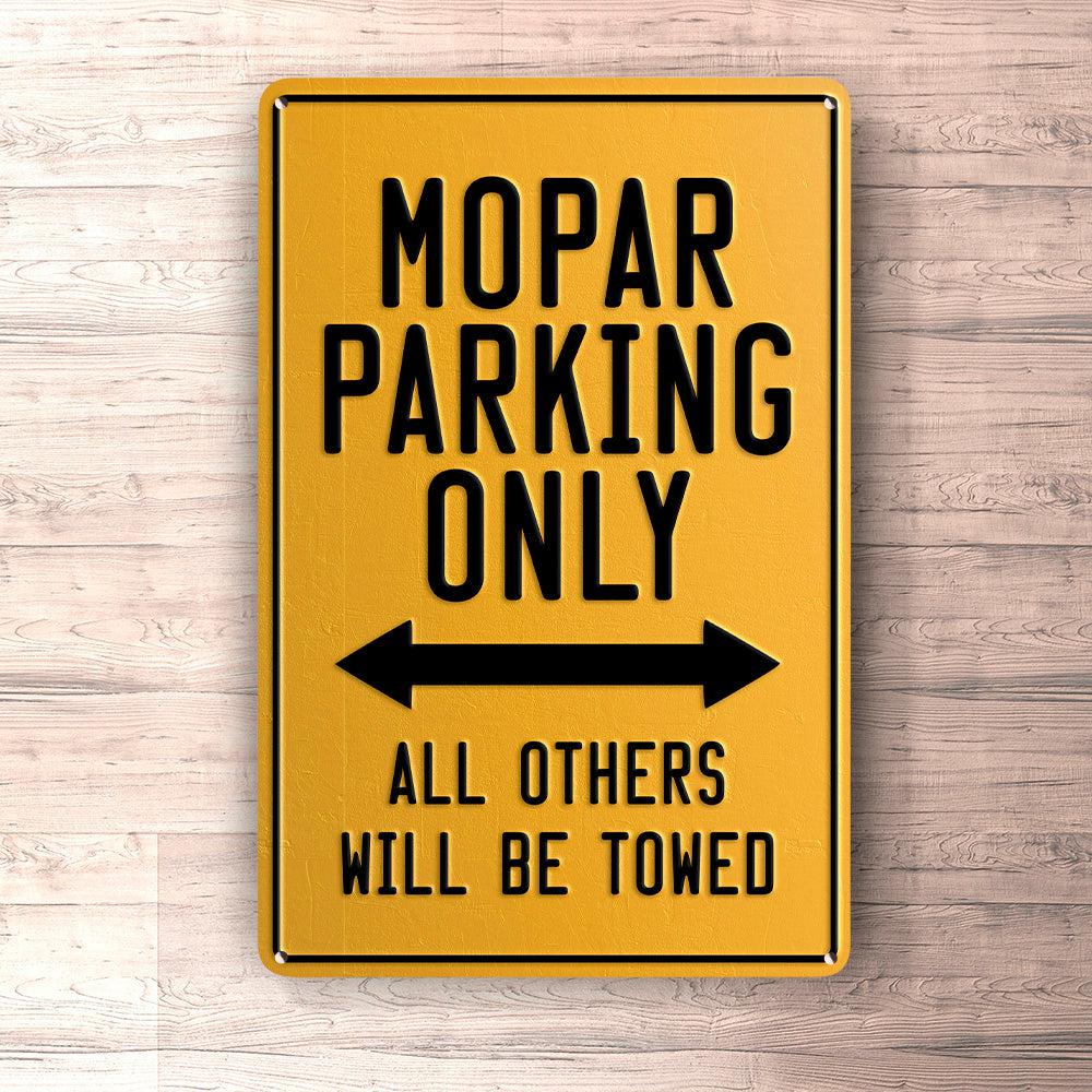 Mopar Parking Only Skilte, Musemåtte, Dørmåtte-Parking skilte-Mopar-Garage Culture Shop- garage - man cave - merchandise