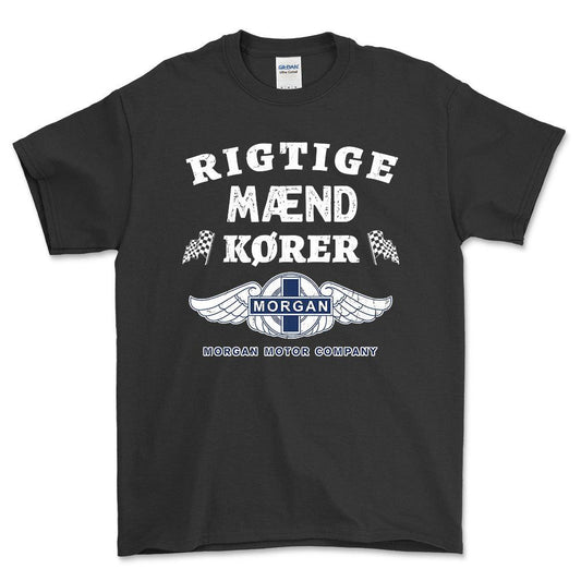 Morgan Rigtige Mænd Kører - Unisex T-Shirt , Bomuld-Beklædning-Morgan-Sort-S-Forside-Garage Culture Shop- garage - man cave - merchandise