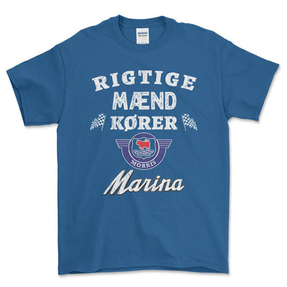 Morris Marina Rigtige Mænd Kører - Unisex T-Shirt , Bomuld-Beklædning-Morris-Blå Royal-S-Forside-Garage Culture Shop- garage - man cave - merchandise