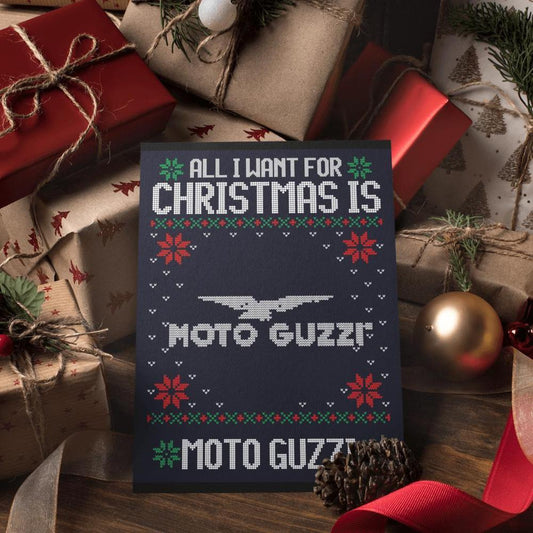 Moto Guzzi Juleskilte All I Want For Christmas Is Skilte, Musemåtte, Dørmåtte-Skilte-Moto Guzzi-Garage Culture Shop- garage - man cave - merchandise