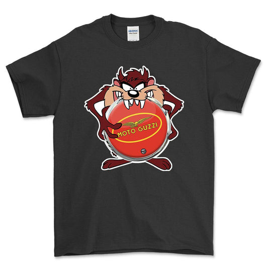 Moto Guzzi TAZ Unisex T-Shirt , Bomuld-Beklædning-Moto Guzzi-Sort-S-Forside-Garage Culture Shop- garage - man cave - merchandise