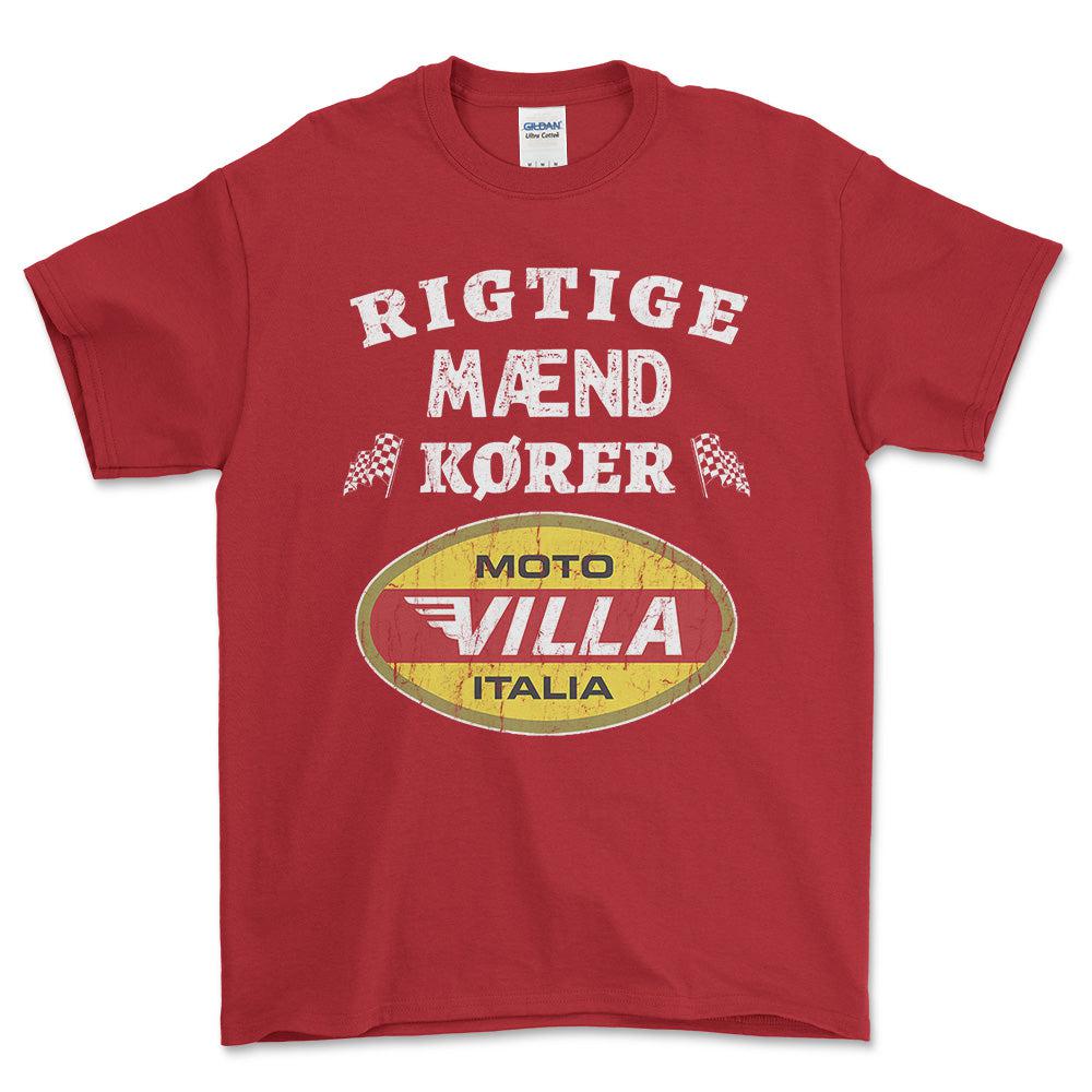 Moto Villa Rigtige Mænd Kører - Unisex T-Shirt , Bomuld-Beklædning-Moto Villa-Garage Culture Shop- garage - man cave - merchandise