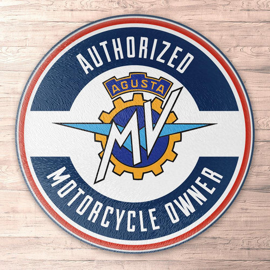 Mv Agusta Authorized Motorcycle Owner, Runde Skilte , Musemåtte Rundt , Kop Underlag, Underlagssæt-Runde Skilte-MV Agusta-Garage Culture Shop- garage - man cave - merchandise