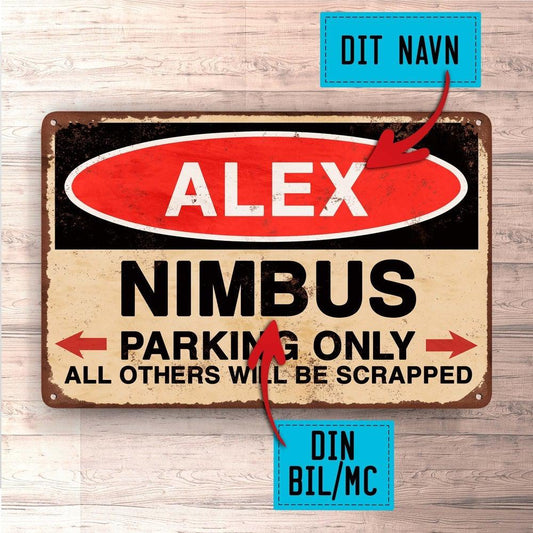 Nimbus - Parking Only - Skilte, Musemåtte, Dørmåtte-Skilte-Nimbus-Garage Culture Shop- garage - man cave - merchandise