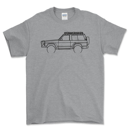 Nissan GQ Patrol Outline - Unisex T-Shirt , Bomuld-Beklædning-Nissan-Grå Sport-S-Forside-Garage Culture Shop- garage - man cave - merchandise