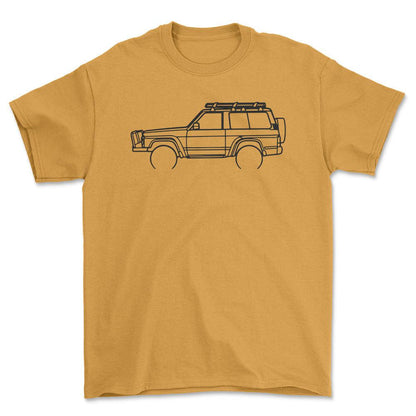 Nissan GQ Patrol Outline - Unisex T-Shirt , Bomuld-Beklædning-Nissan-Guld-S-Forside-Garage Culture Shop- garage - man cave - merchandise