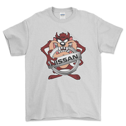 Nissan TAZ Unisex T-Shirt , Bomuld-Beklædning-Nissan-Hvid-S-Forside-Garage Culture Shop- garage - man cave - merchandise