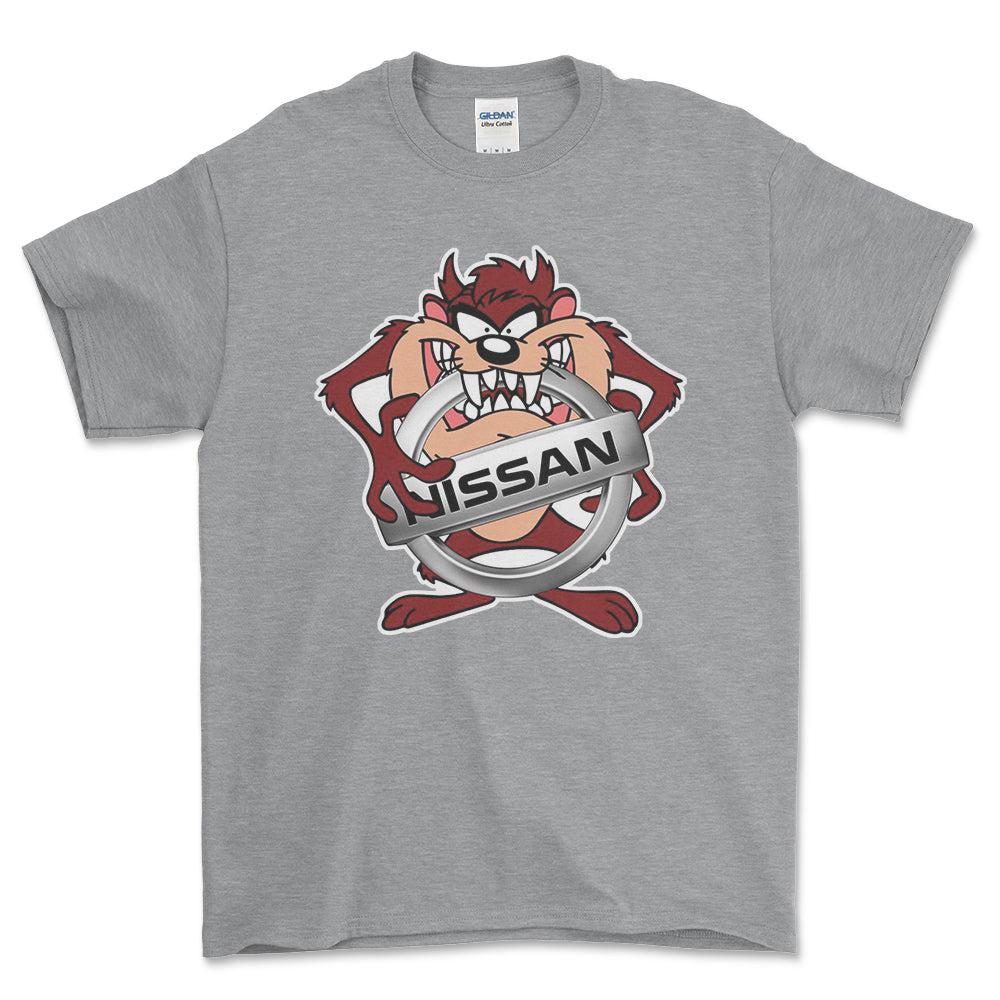 Nissan TAZ Unisex T-Shirt , Bomuld-Beklædning-Nissan-Grå Sport-S-Forside-Garage Culture Shop- garage - man cave - merchandise