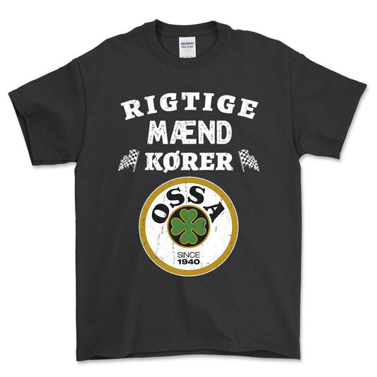 Ossa Rigtige Mænd Kører - Unisex T-Shirt , Bomuld-Beklædning-Ossa-Sort-S-Forside-Garage Culture Shop- garage - man cave - merchandise