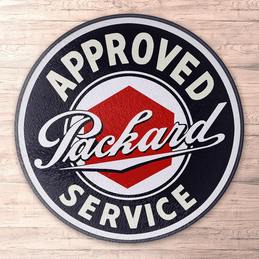 Packard Approved Packard Service, Runde Skilte , Musemåtte Rundt , Kop Underlag, Underlagssæt-Runde Skilte-Packard-Garage Culture Shop- garage - man cave - merchandise