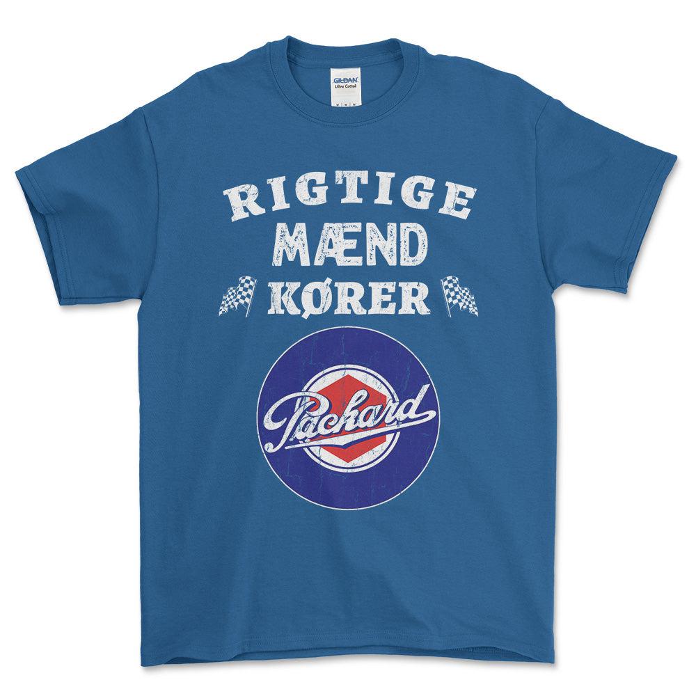 Packard Rigtige Mænd Kører - Unisex T-Shirt , Bomuld-Beklædning-Packard-Blå Royal-S-Forside-Garage Culture Shop- garage - man cave - merchandise