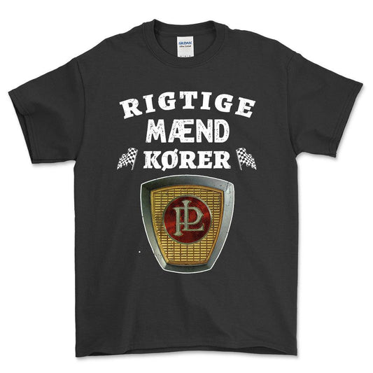 Panhard Rigtige Mænd Kører - Unisex T-Shirt , Bomuld-Beklædning-Panhard-Sort-S-Forside-Garage Culture Shop- garage - man cave - merchandise