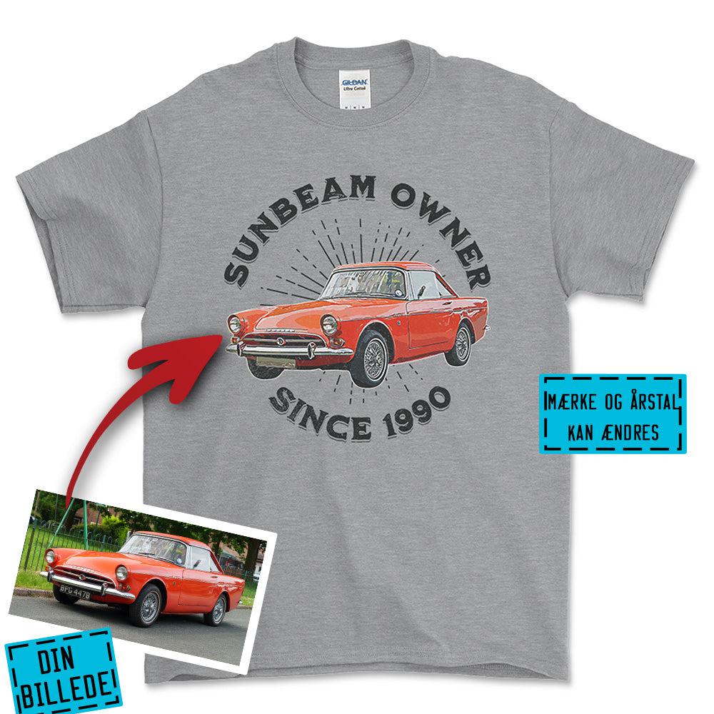 Personlig - Car Owner Since - Med Din Bil MC Billede Unisex T-Shirt , Bomuld-Beklædning-Garage Culture-Grå Sport-S-Forside-Garage Culture Shop- garage - man cave - merchandise