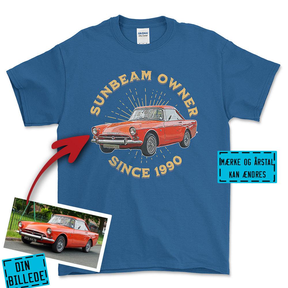 Personlig - Car Owner Since - Med Din Bil MC Billede Unisex T-Shirt , Bomuld-Beklædning-Garage Culture-Blå Royal-S-Forside-Garage Culture Shop- garage - man cave - merchandise