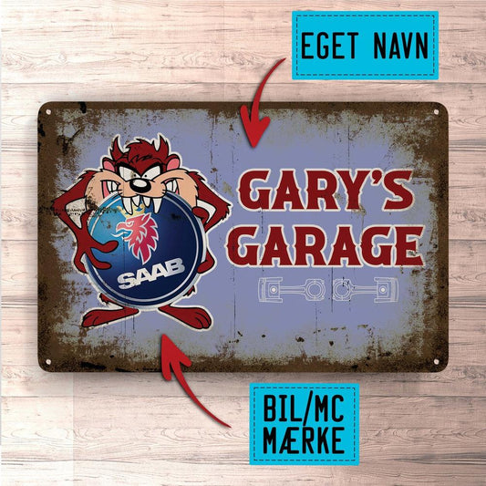 Personlig - Eget Navn Taz Garage - Skilte, Musemåtte, Dørmåtte-Skilte-Custom-Garage Culture Shop- garage - man cave - merchandise