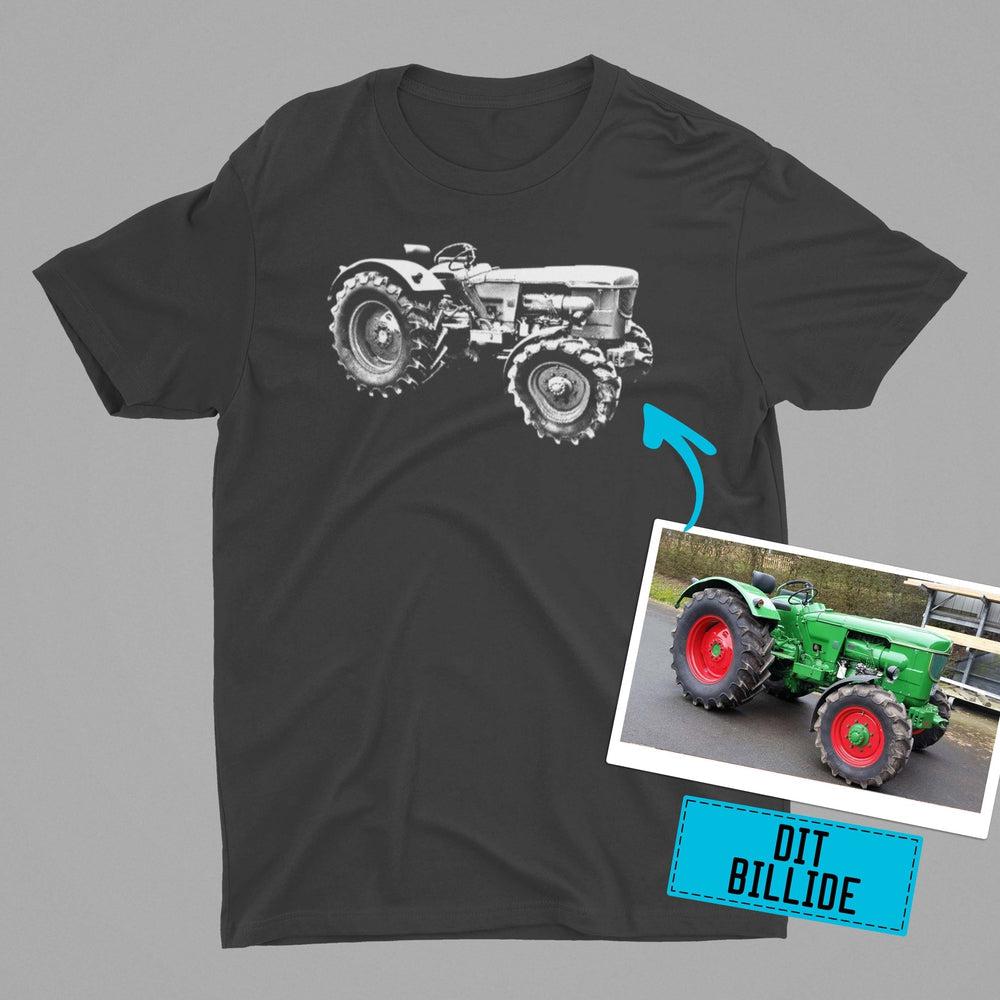 Personlig Til Dig T-Shirt - Din Traktor Billede - Unisex T-Shirt , Bomuld-Beklædning-Garage Culture-Garage Culture Shop- garage - man cave - merchandise