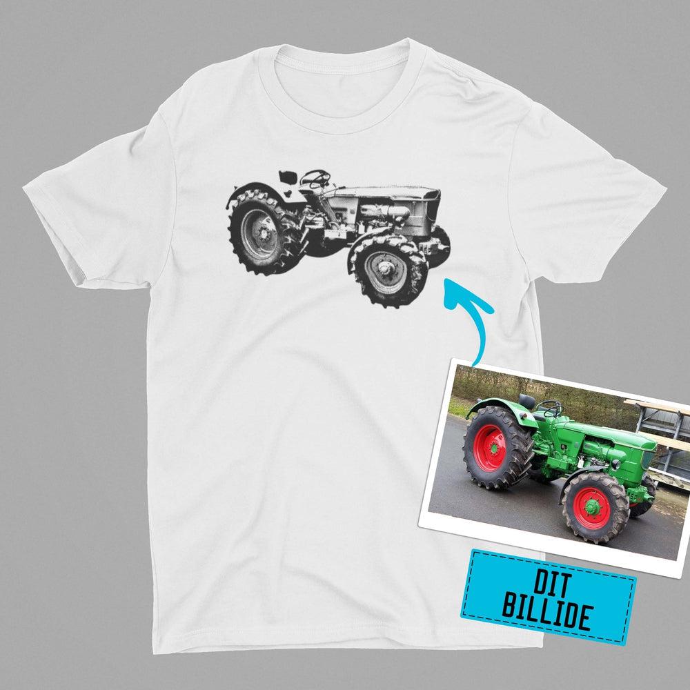 Personlig Til Dig T-Shirt - Din Traktor Billede - Unisex T-Shirt , Bomuld-Beklædning-Garage Culture-Garage Culture Shop- garage - man cave - merchandise