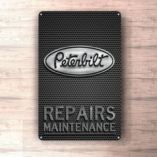 Peterbilt Repairs Maintenance Skilte, Musemåtte, Dørmåtte-Skilte-Peterbilt-Garage Culture Shop- garage - man cave - merchandise