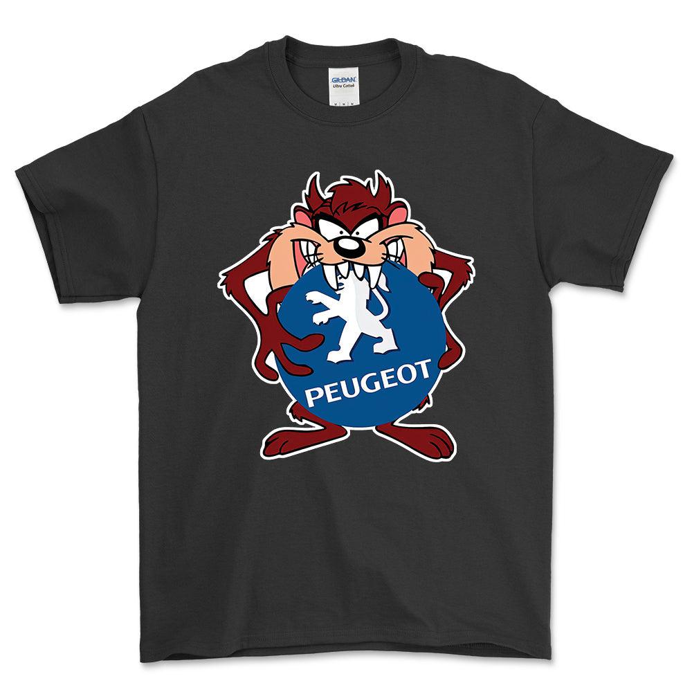 Peugeot TAZ Unisex T-Shirt , Bomuld-Beklædning-Peugeot-Sort-S-Forside-Garage Culture Shop- garage - man cave - merchandise