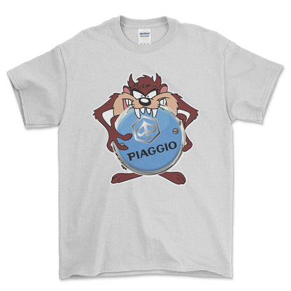 Piaggio TAZ Unisex T-Shirt , Bomuld-Beklædning-Piaggio-Hvid-S-Forside-Garage Culture Shop- garage - man cave - merchandise