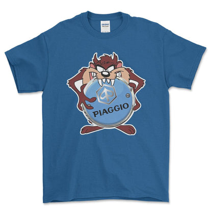 Piaggio TAZ Unisex T-Shirt , Bomuld-Beklædning-Piaggio-Blå Royal-S-Forside-Garage Culture Shop- garage - man cave - merchandise