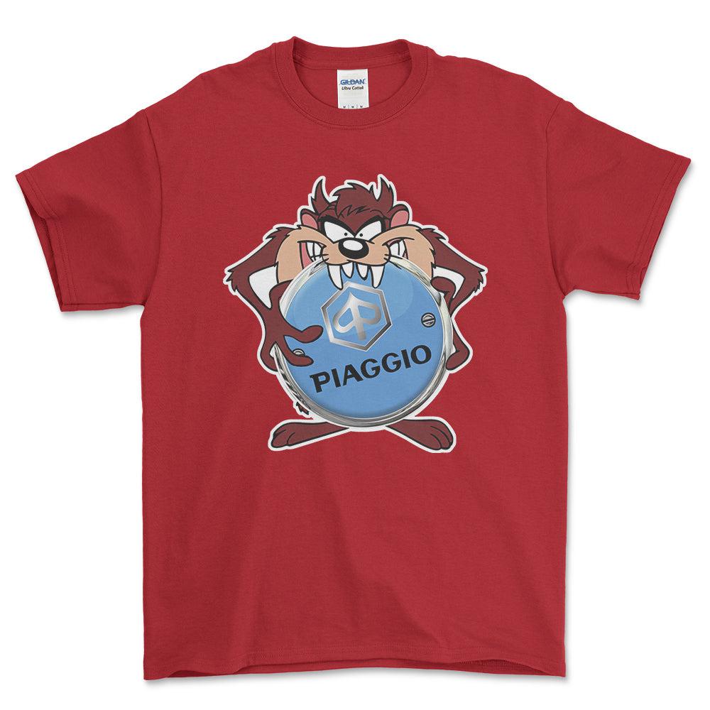 Piaggio TAZ Unisex T-Shirt , Bomuld-Beklædning-Piaggio-Rød-S-Forside-Garage Culture Shop- garage - man cave - merchandise