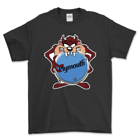 Plymouth TAZ Unisex T-Shirt , Bomuld-Beklædning-Plymouth-Sort-S-Forside-Garage Culture Shop- garage - man cave - merchandise