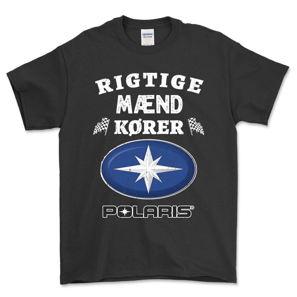 Polaris Rigtige Mænd Kører - Unisex T-Shirt , Bomuld-Beklædning-Polaris-Sort-S-Forside-Garage Culture Shop- garage - man cave - merchandise