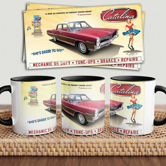 Pontiac Catalina "To Toner" Vintage Keramisk Krus-Krus-Pontiac-Garage Culture Shop- garage - man cave - merchandise