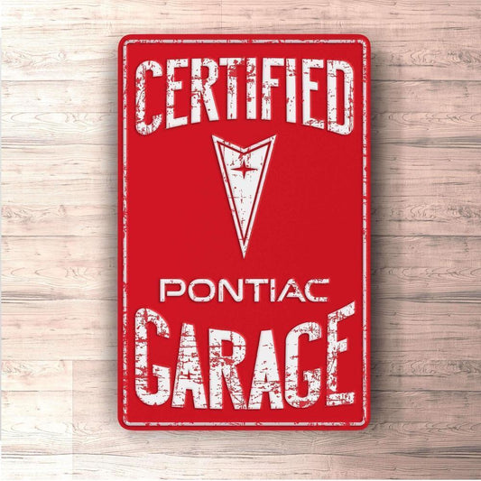 Pontiac Certified Garage Skilte, Musemåtte, Dørmåtte-Skilte-Pontiac-Garage Culture Shop- garage - man cave - merchandise