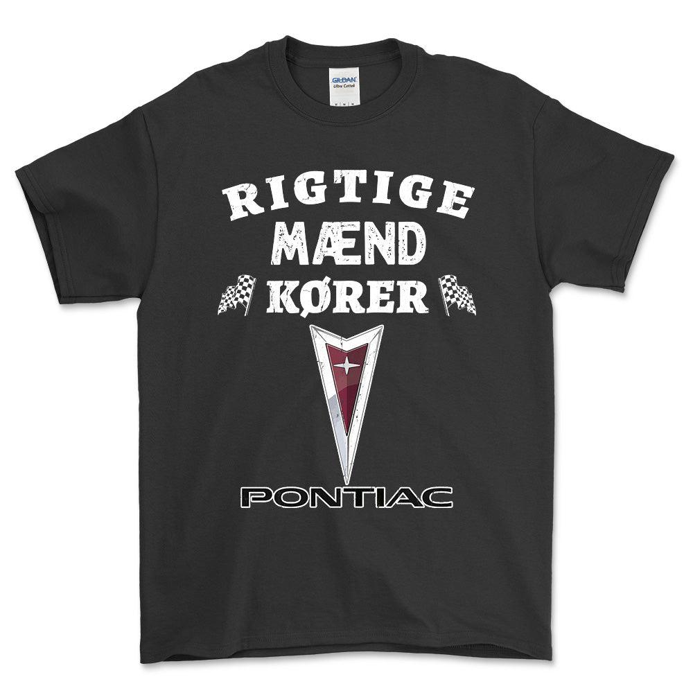 Pontiac Rigtige Mænd Kører - Unisex T-Shirt , Bomuld-Beklædning-Pontiac-Sort-S-Forside-Garage Culture Shop- garage - man cave - merchandise