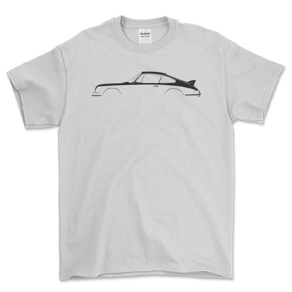 Porsche 911 Carrera Silhuet - Unisex T-Shirt , Bomuld-Beklædning-Porsche-Hvid-S-Forside-Garage Culture Shop- garage - man cave - merchandise