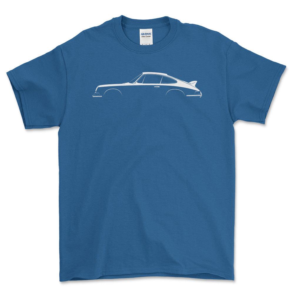 Porsche 911 Carrera Silhuet - Unisex T-Shirt , Bomuld-Beklædning-Porsche-Blå Royal-S-Forside-Garage Culture Shop- garage - man cave - merchandise