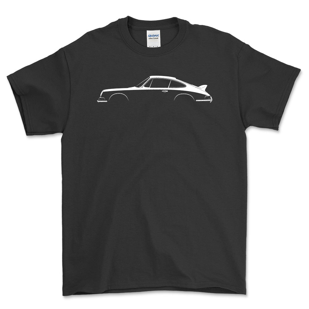 Porsche 911 Carrera Silhuet - Unisex T-Shirt , Bomuld-Beklædning-Porsche-Sort-S-Forside-Garage Culture Shop- garage - man cave - merchandise