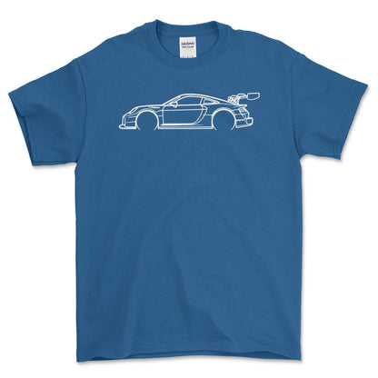 Porsche 911 GT2 RS Clubsport Outline - Unisex T-Shirt-Beklædning-Porsche-Blå Royal-S-Forside-Garage Culture Shop- garage - man cave - merchandise