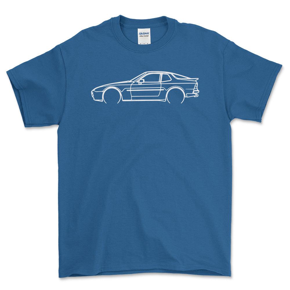 Porsche 944 turbo Outline - Unisex T-Shirt-Beklædning-Porsche-Blå Royal-S-Forside-Garage Culture Shop- garage - man cave - merchandise