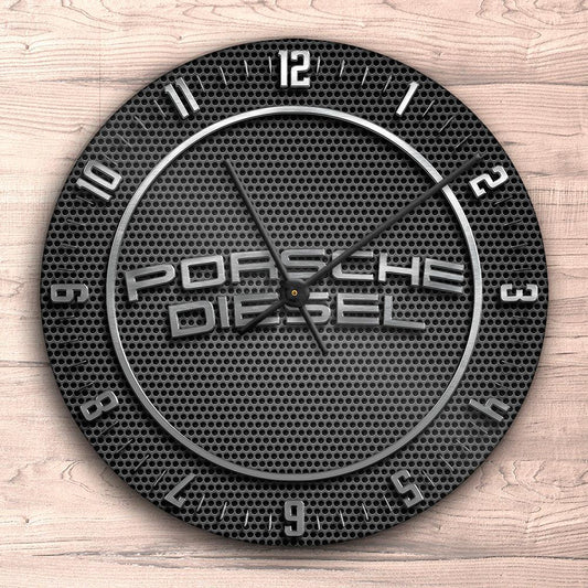 Porsche Diesel Vægur Rundt-Clock-Porsche-Garage Culture Shop- garage - man cave - merchandise