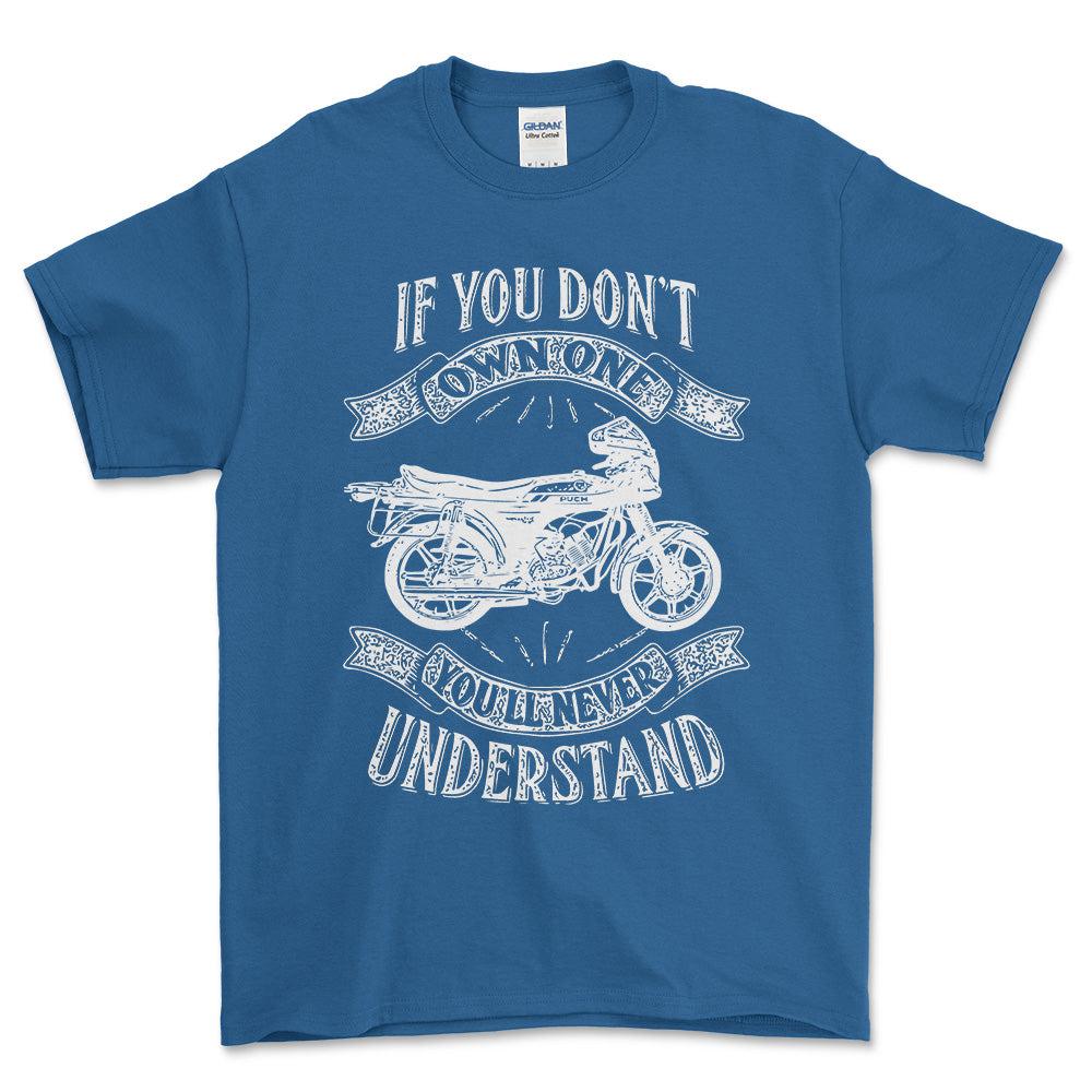 Puch - If You Dont Own One Puch Monza Juvel 4X Youll Never Understand Unisex T-Shirt , Bomuld-Beklædning-Puch-Blå Royal-S-Forside-Garage Culture Shop- garage - man cave - merchandise