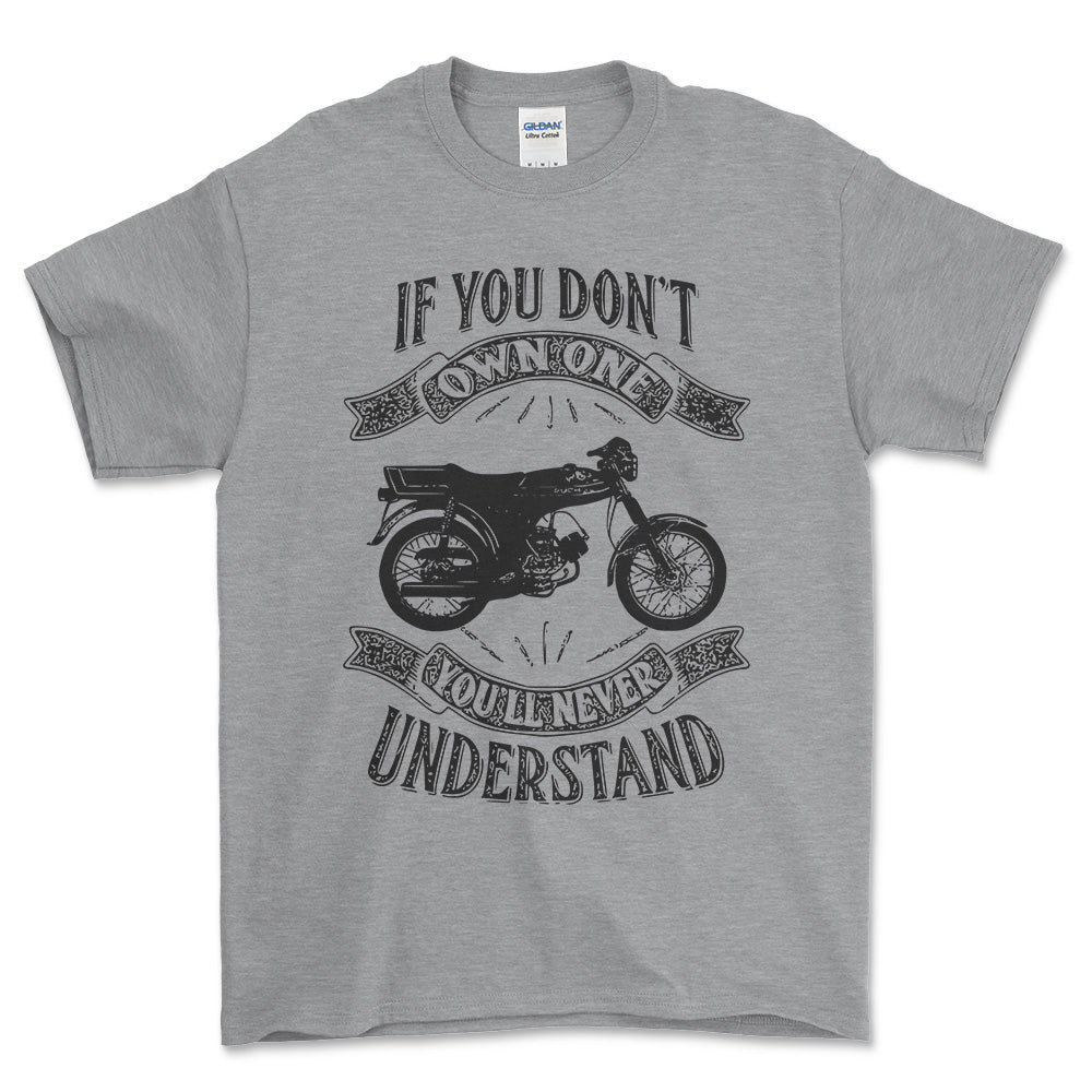 Puch - If You Dont Own One Puch Monza Youll Never Understand Unisex T-Shirt , Bomuld-Beklædning-Puch-Grå Sport-S-Forside-Garage Culture Shop- garage - man cave - merchandise