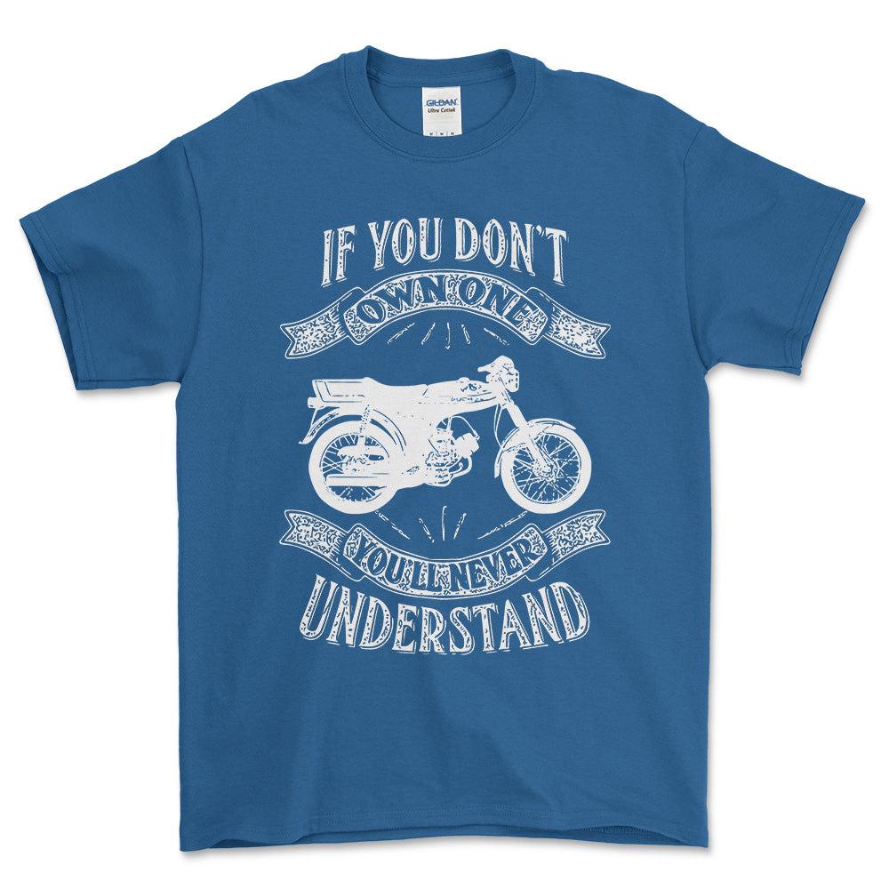 Puch - If You Dont Own One Puch Monza Youll Never Understand Unisex T-Shirt , Bomuld-Beklædning-Puch-Blå Royal-S-Forside-Garage Culture Shop- garage - man cave - merchandise